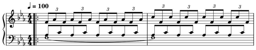 Premières mesures d'Opening de Philip Glass